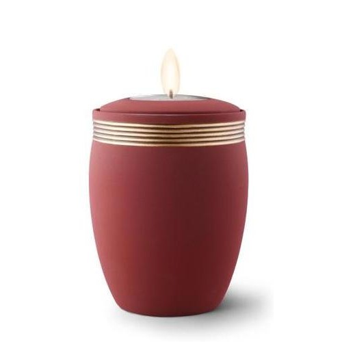 Ceramic Candle Holder Keepsake Urn (Velvet-like surface) – MAROON